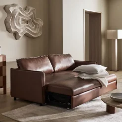 Whitman Leather Trundle Sleeper Sofa (82")
