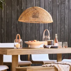 Wicker Dome Pendant (28")