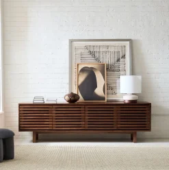 Wood & Ceramic Table Lamp (17")