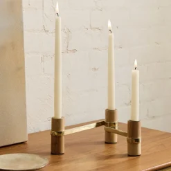 Wood & Metal Centerpiece Candle Holder