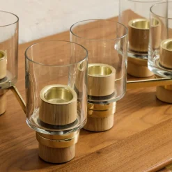 Wood & Metal Votive Centerpiece Holder