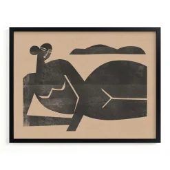 Woodblock Nude Framed Wall Art by Minted for West Elm