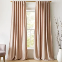 Worn Velvet Light-Filtering Curtain