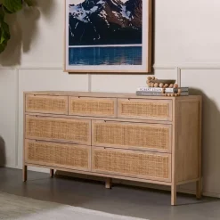 Yvette Woven 7-Drawer Dresser (58")