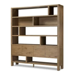 Zelina Oak Wide Bookcase (84")