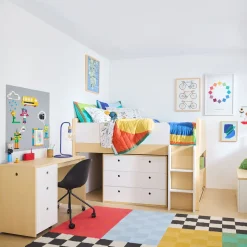 Ziggy Low Loft Bed w/ Desk & Dresser